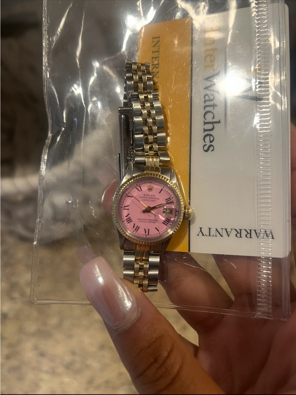 Rolex Two-Tone Pink Dial Ladies Datejust Watch - Picture 3 of 5